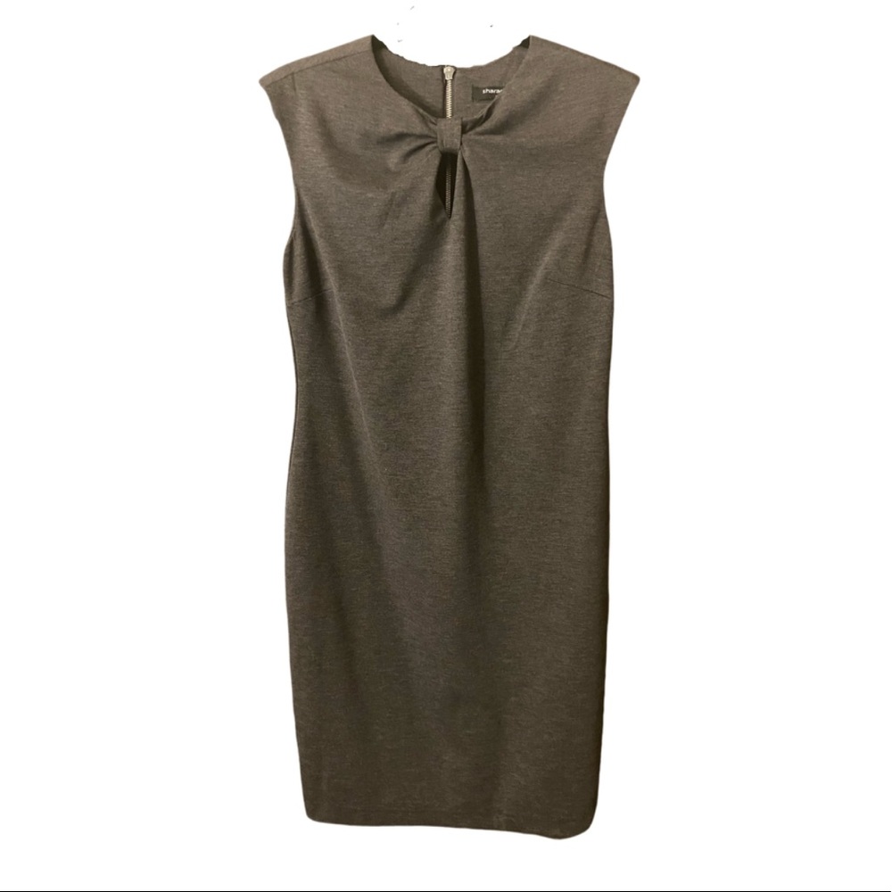 Grey Bow Neck Cutout Sleeveless Midi Dress - EUC!